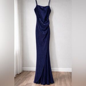 Elegant Navy Blue Evening Gown